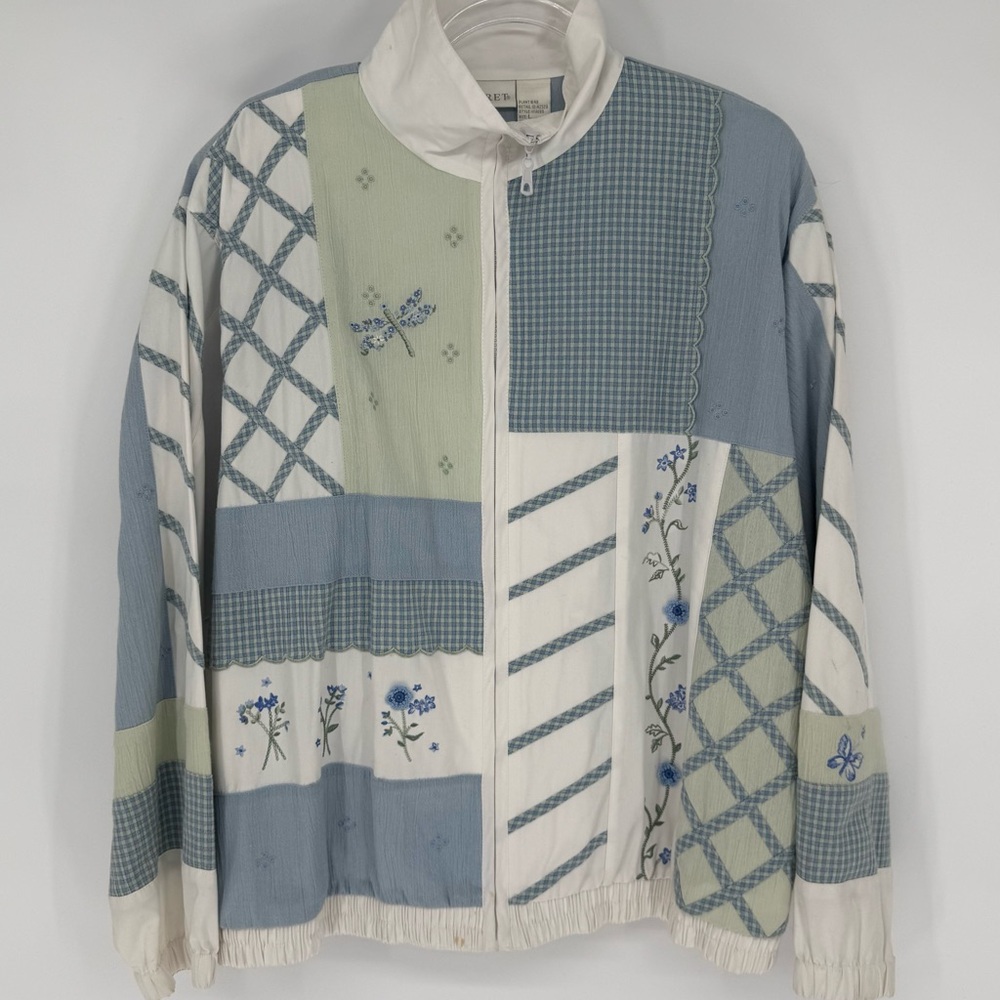 Vintage Koret Women’s Jacket Large embroidered Floral Cottagecore Grandmacore